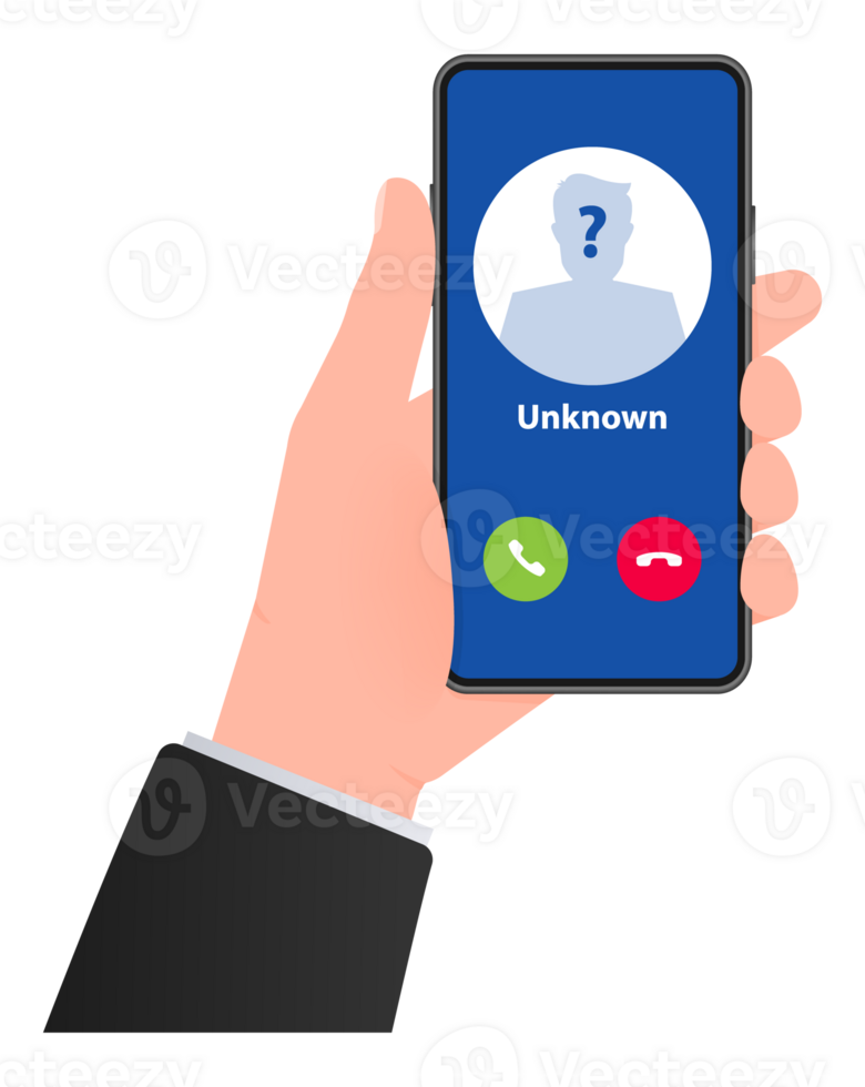 Unknown caller. Scam phone call. illustration. png