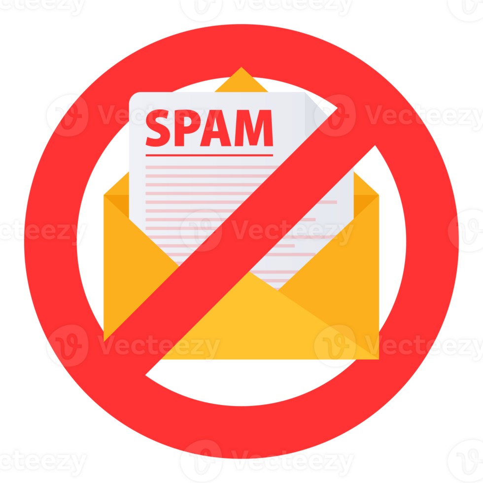 Email spamming attack. Email box hacking, spam warning. stock illustration. png