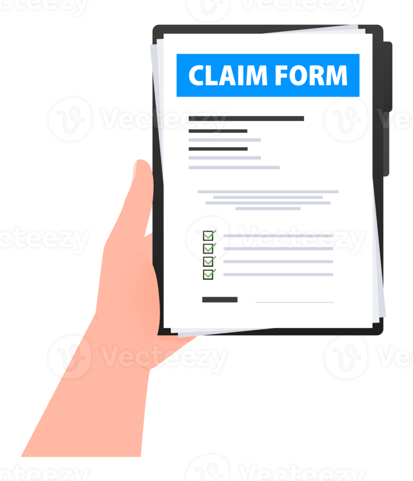 Claim form document. Insurance application form. Accident Snd insurance png