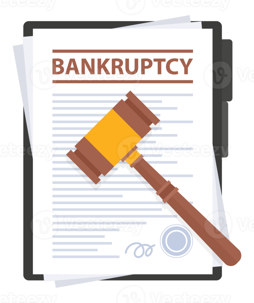 Bankruptcy legal law document. Financial crisis. stock illustration. png