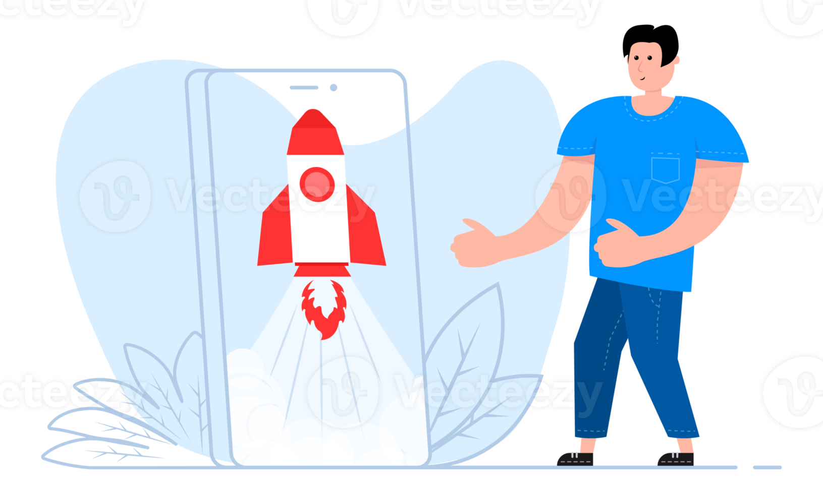 Rocket launch. Spaceship launch. Start up. Super developer. png