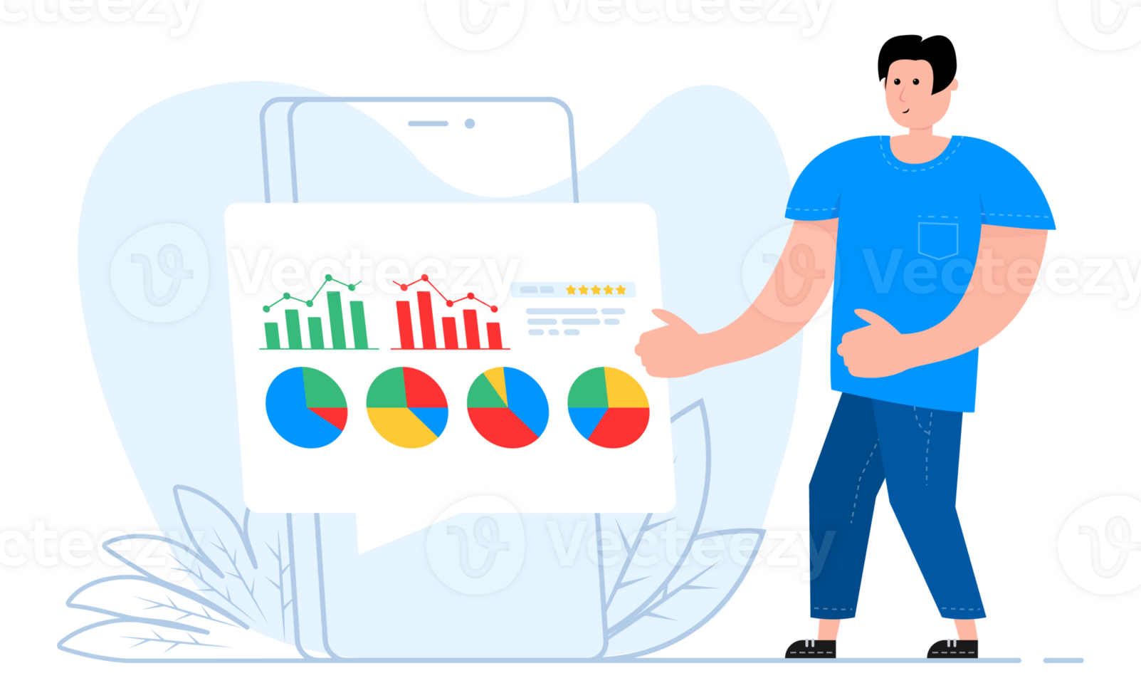 Man working for data analytics. Financial administration. Product testing, data analysis. png