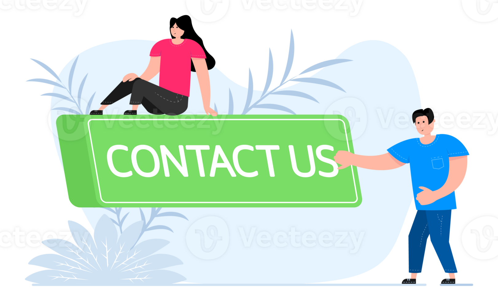 People press button with text Contact us. Click button for app and web design. png