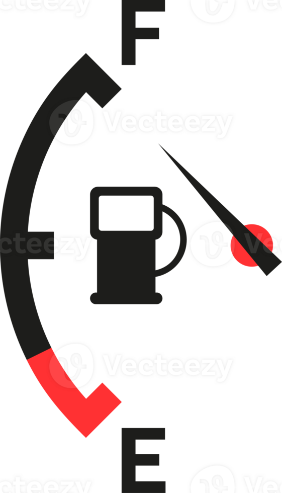 Car fuel tank indicator with gas. Gauge of fuel. Dial of measurement, level, control power. png