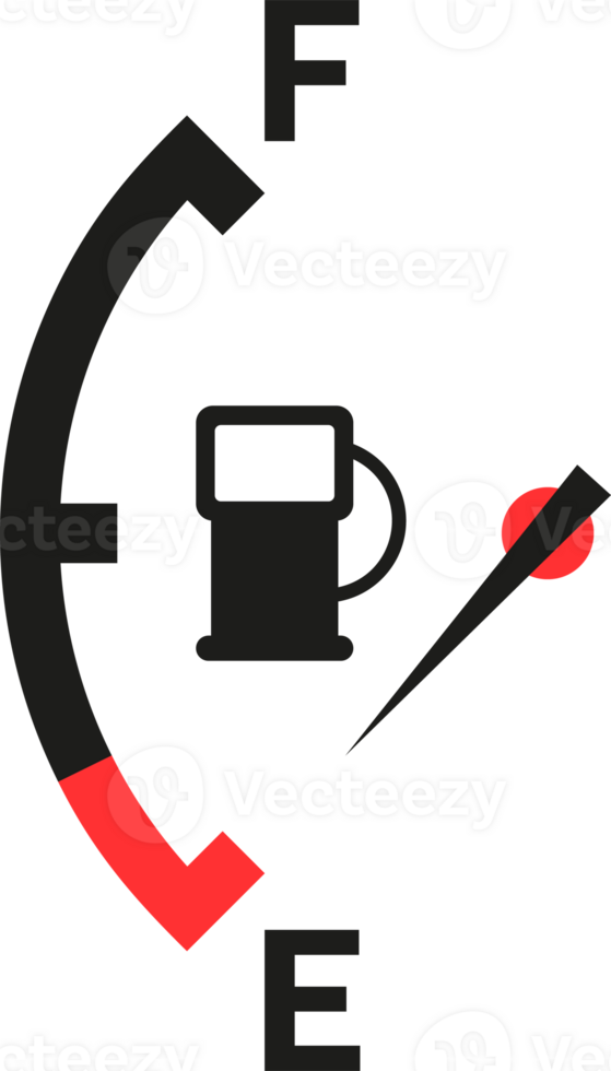 Car fuel tank indicator with gas. Gauge of fuel. Dial of measurement, level, control power. png