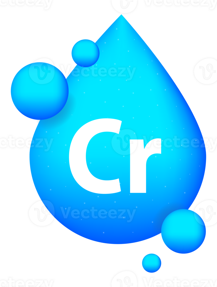 Mineral blue shining pill capsule icon. Cr Chromium png