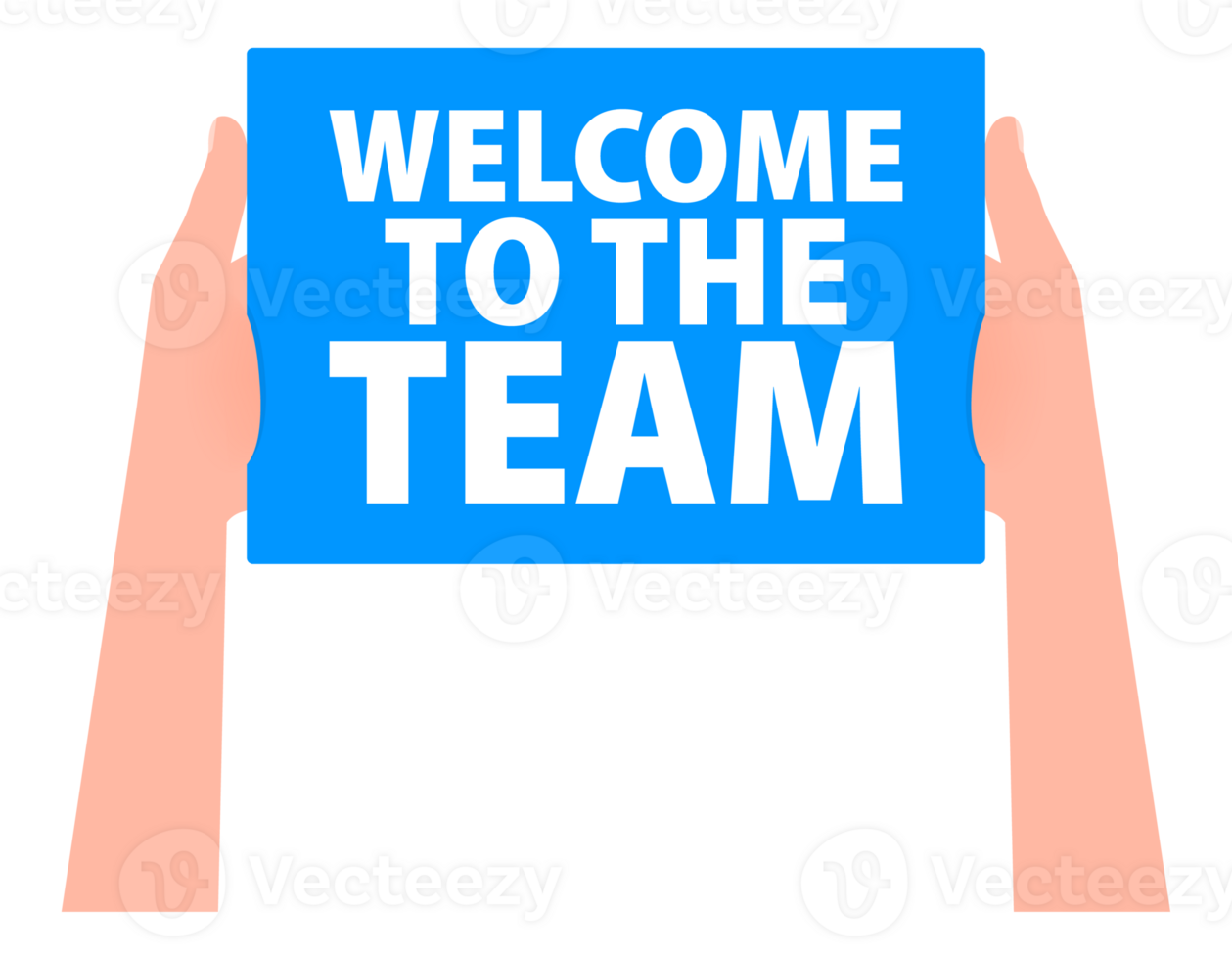 Hand holding placard with space for text welcome to the team png