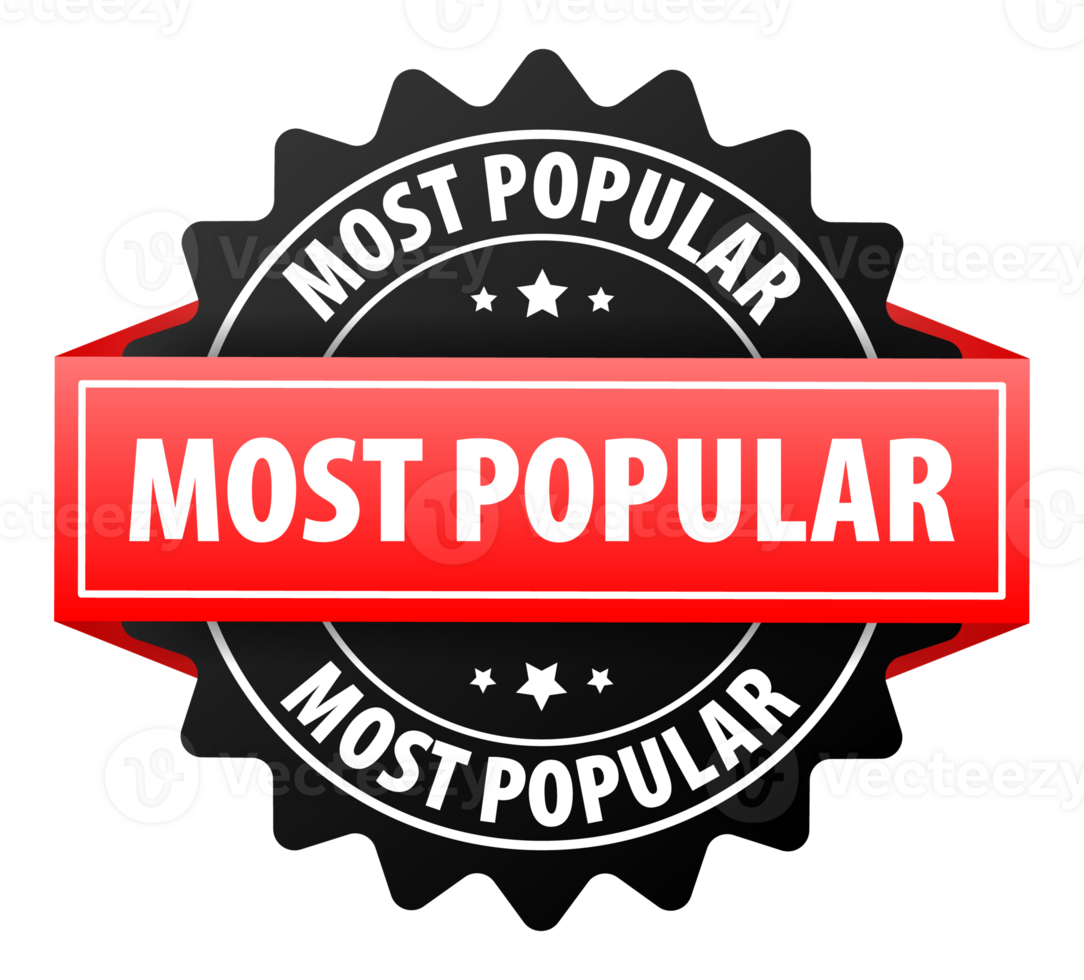 Most Popular red label. stock illustration. png