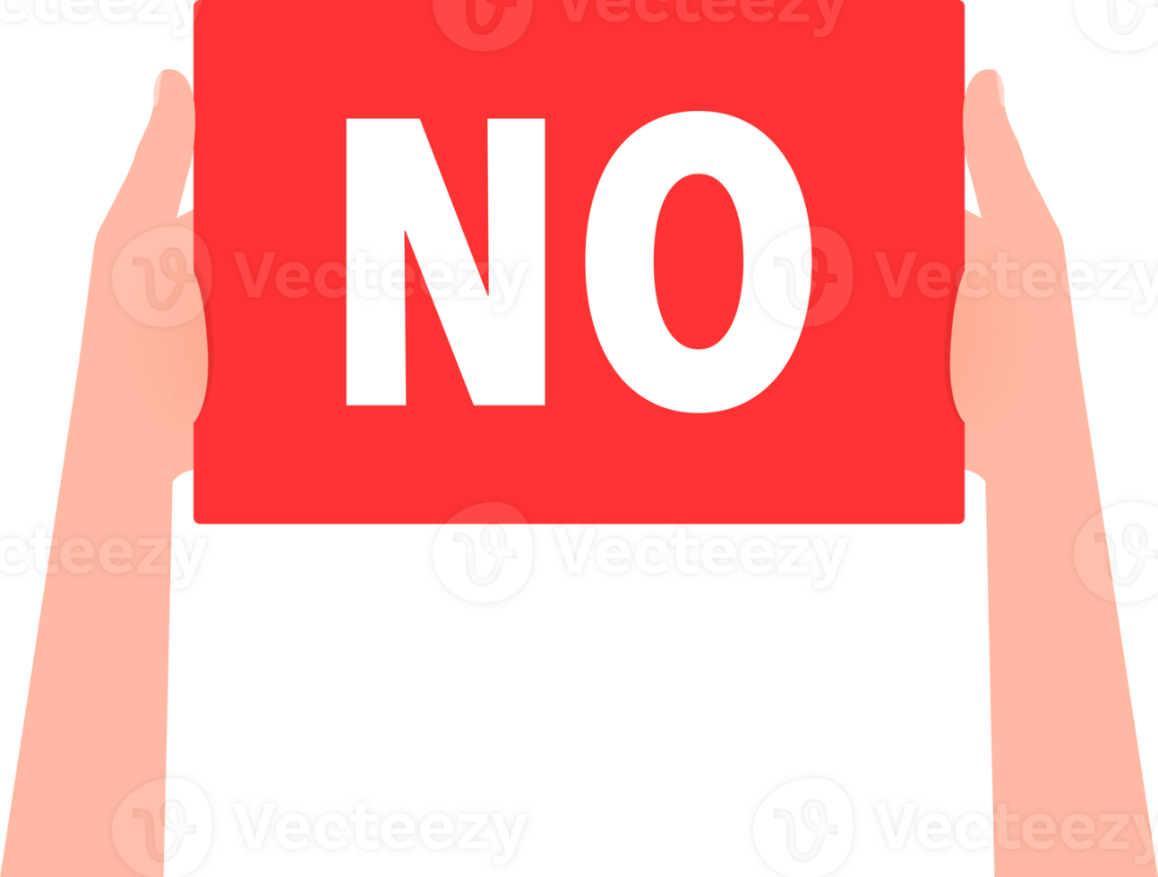 Hand holding placard with space for text yes no png