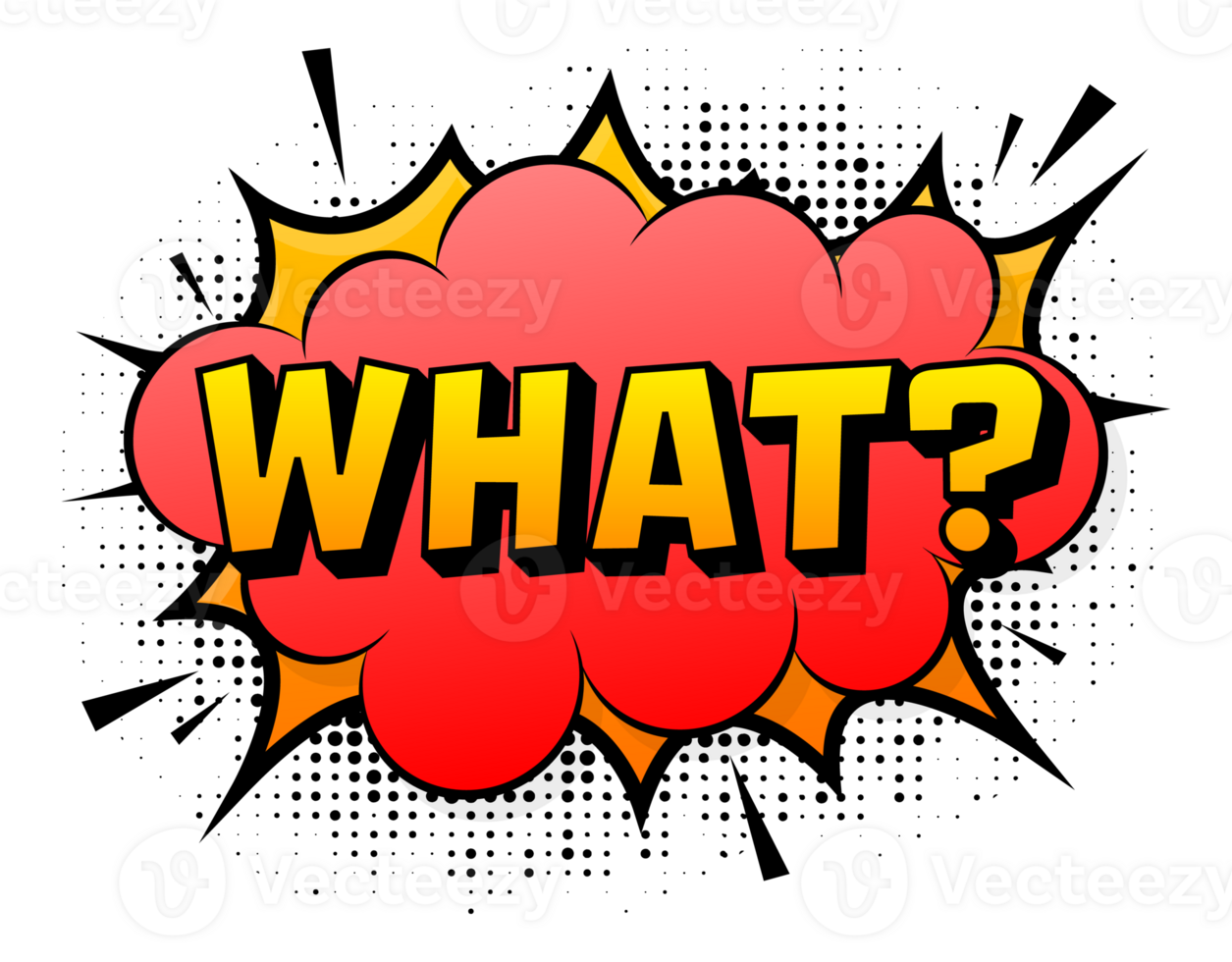 Speech bubble for comic text what. Cartoon comic sign. Effects explosion. png