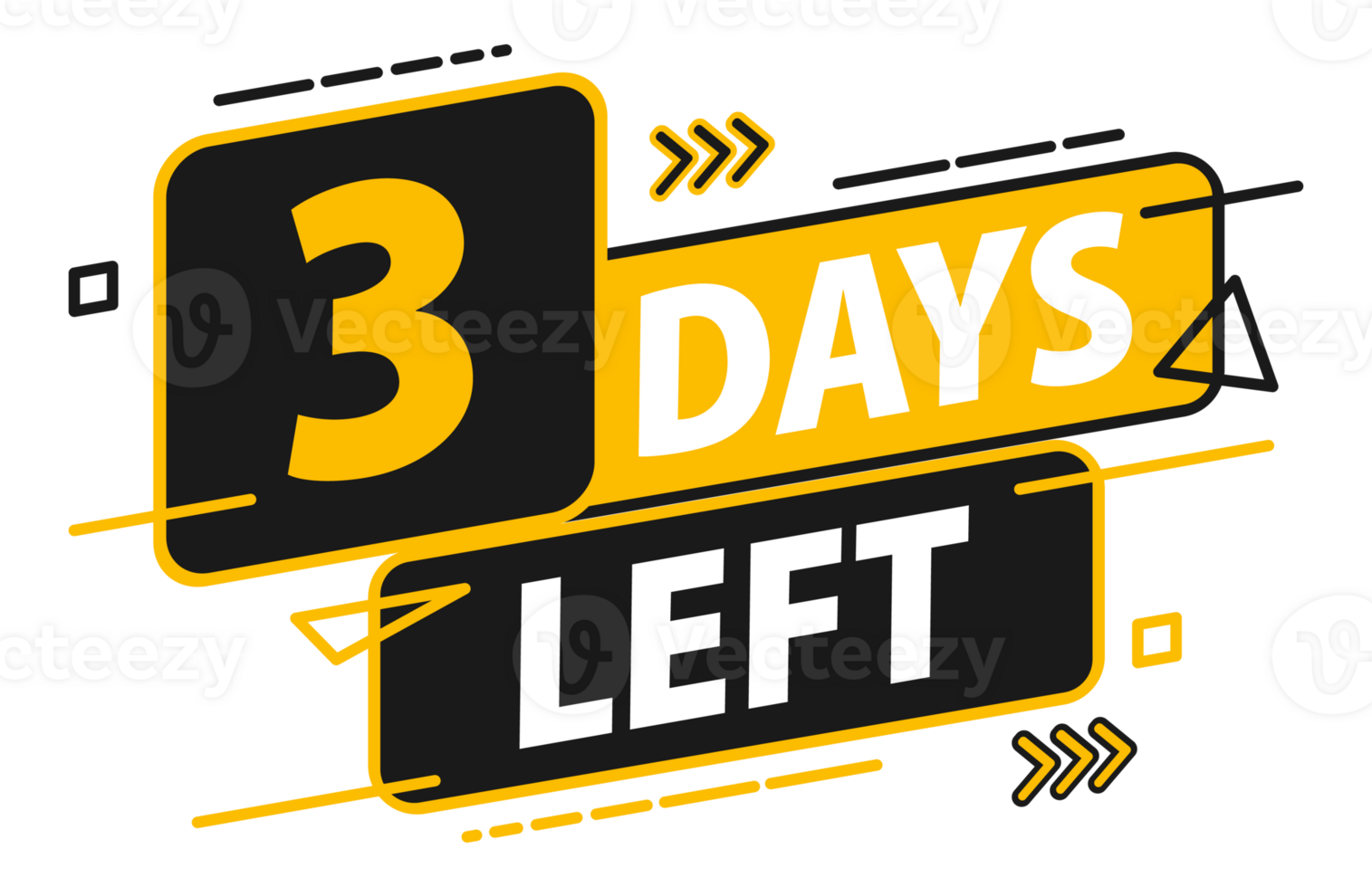 3 days left. Countdown discounts and sale time. 3 days left sign, label. illustration png