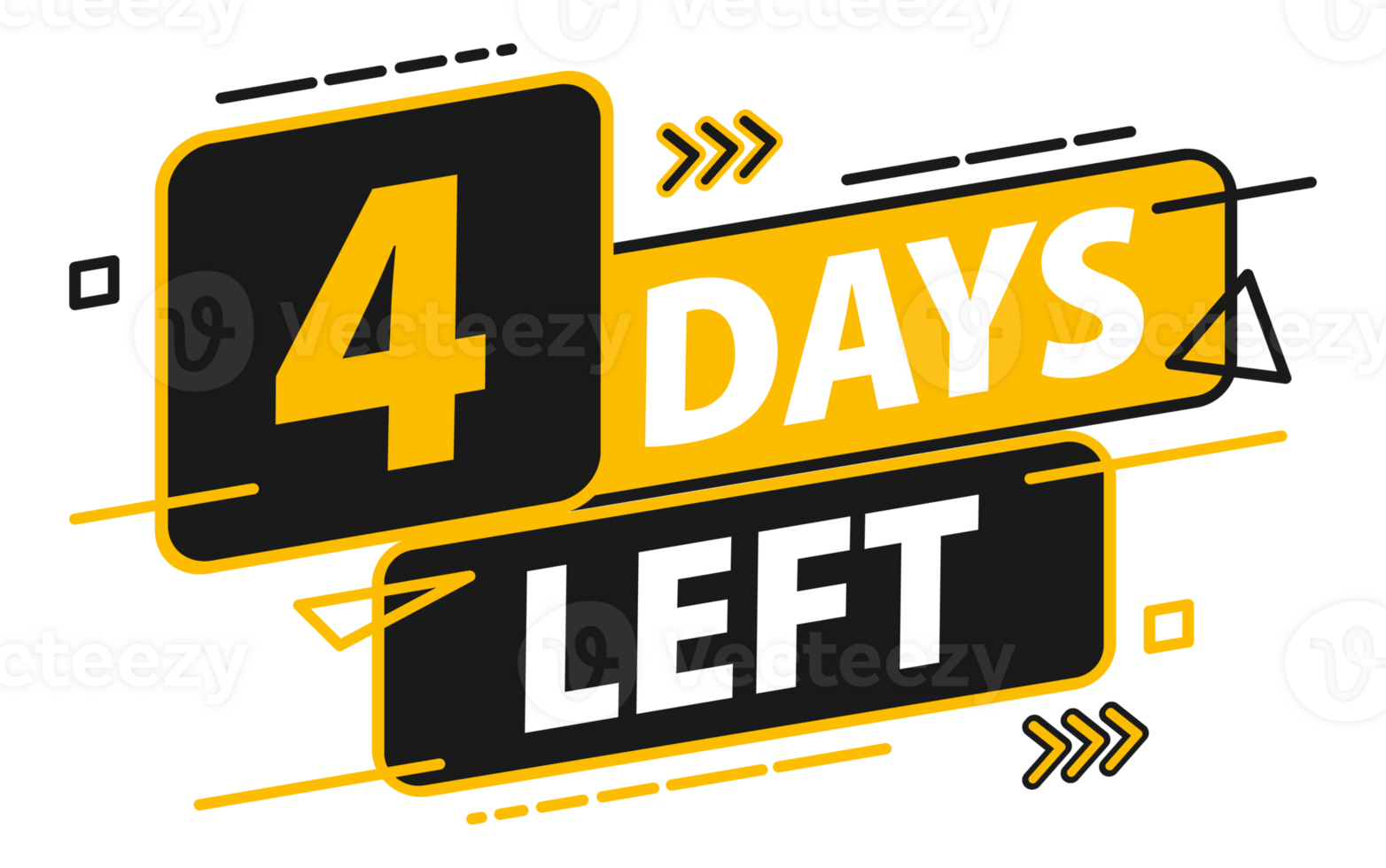 4 days left. Countdown discounts and sale time. 4 days left sign, label. illustration png