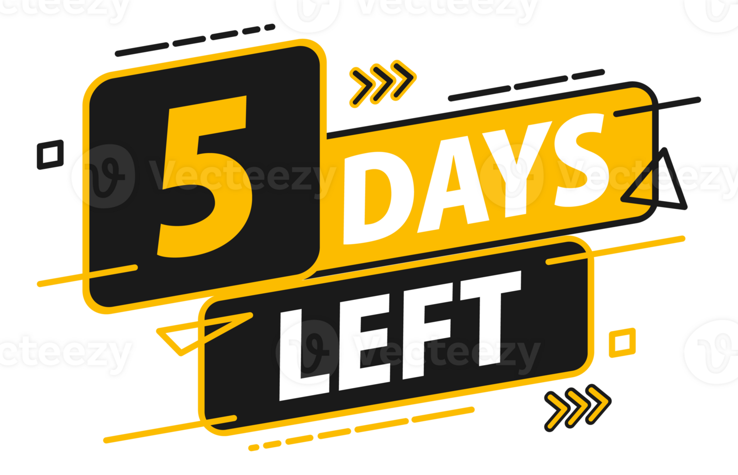 5 days left. Countdown discounts and sale time. 5 days left sign, label. illustration png