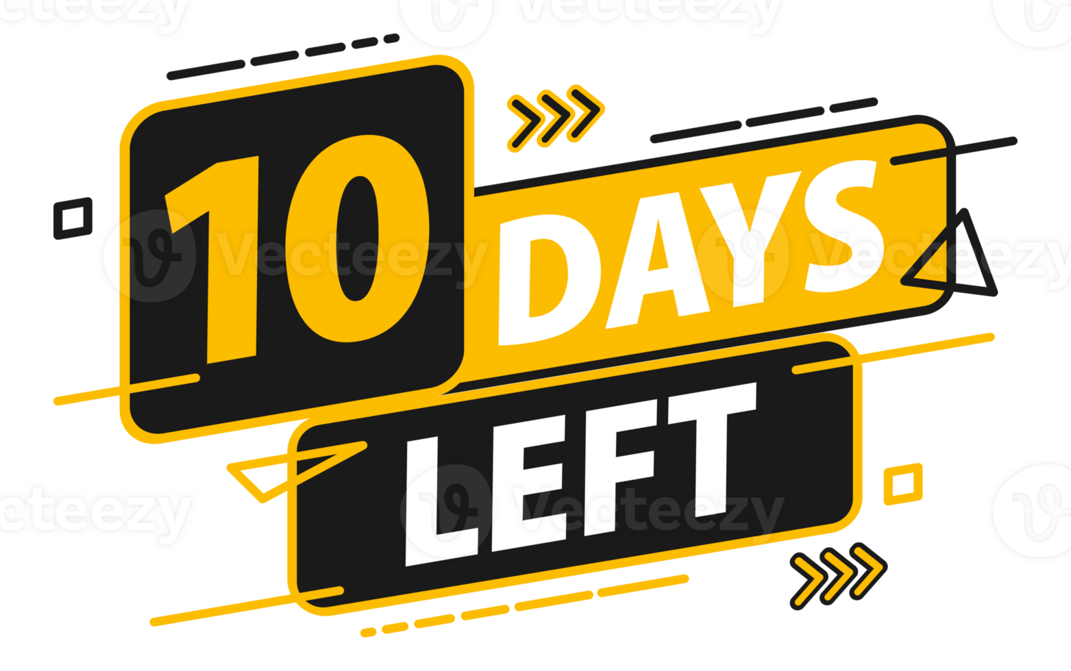 10 days left. Countdown discounts and sale time. 10 days left sign, label. illustration png