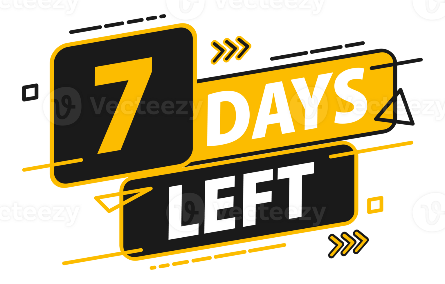 7 days left. Countdown discounts and sale time. 7 days left sign, label. illustration png