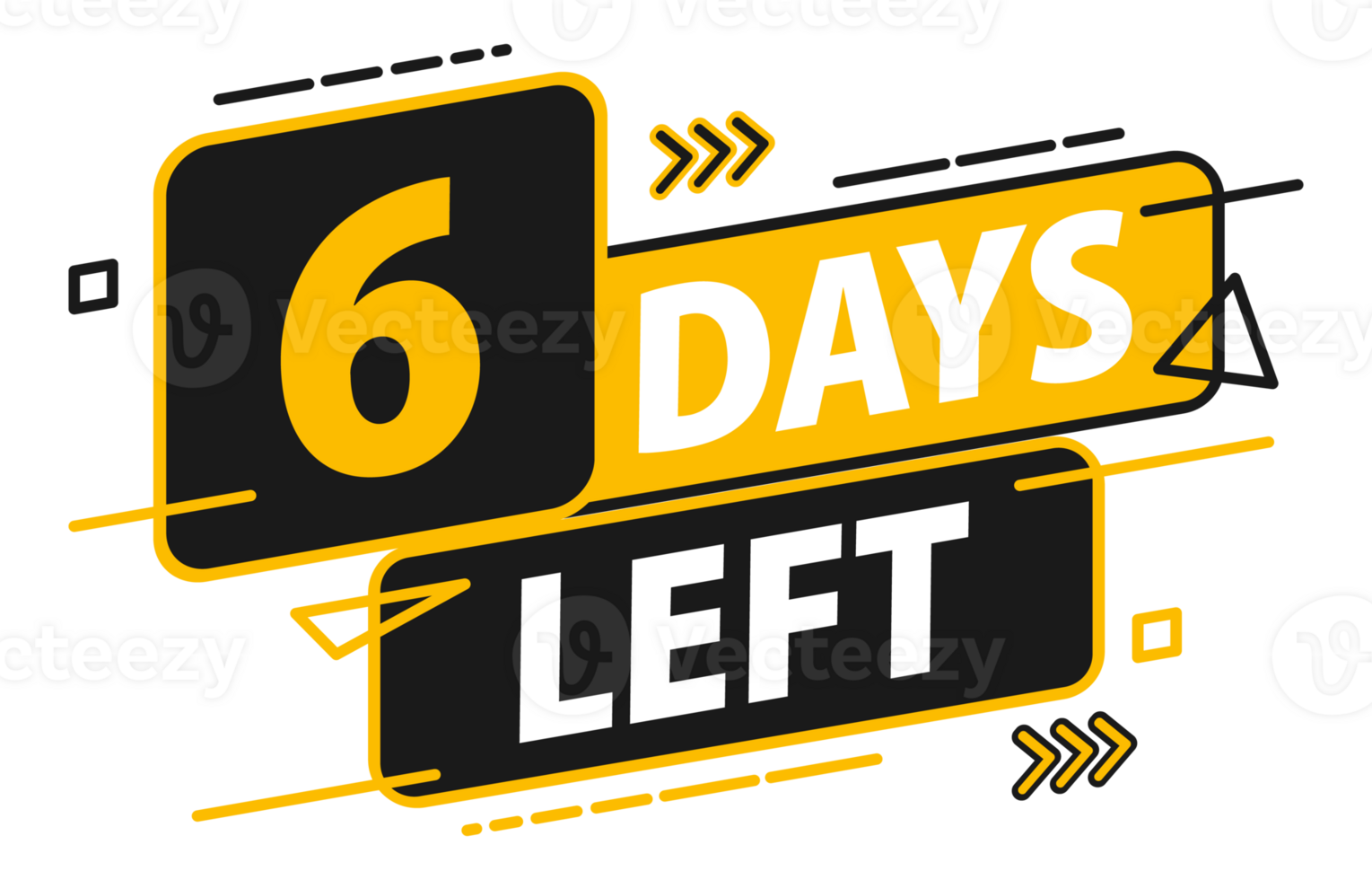 6 days left. Countdown discounts and sale time. 6 days left sign, label. illustration png