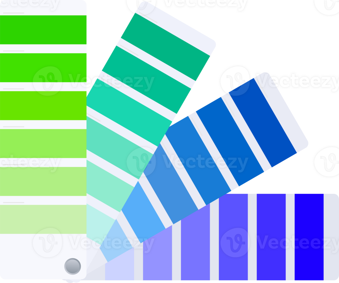 Color matching cards. Color guide with palette of paint samples png