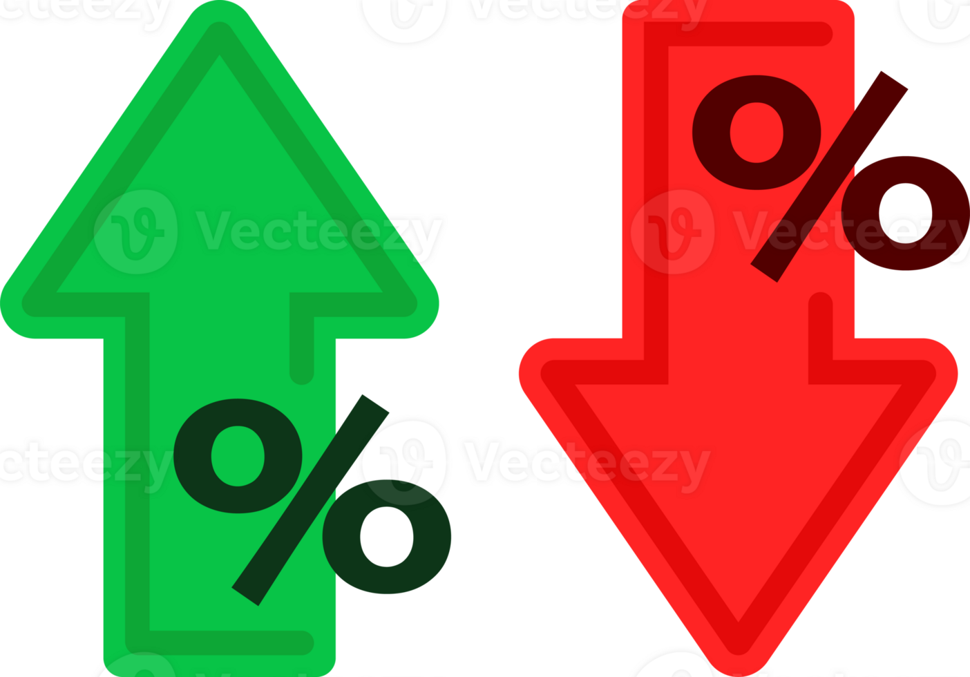Percentage with arrow up and down. Percentage growth, interest rate. Banking and credit png