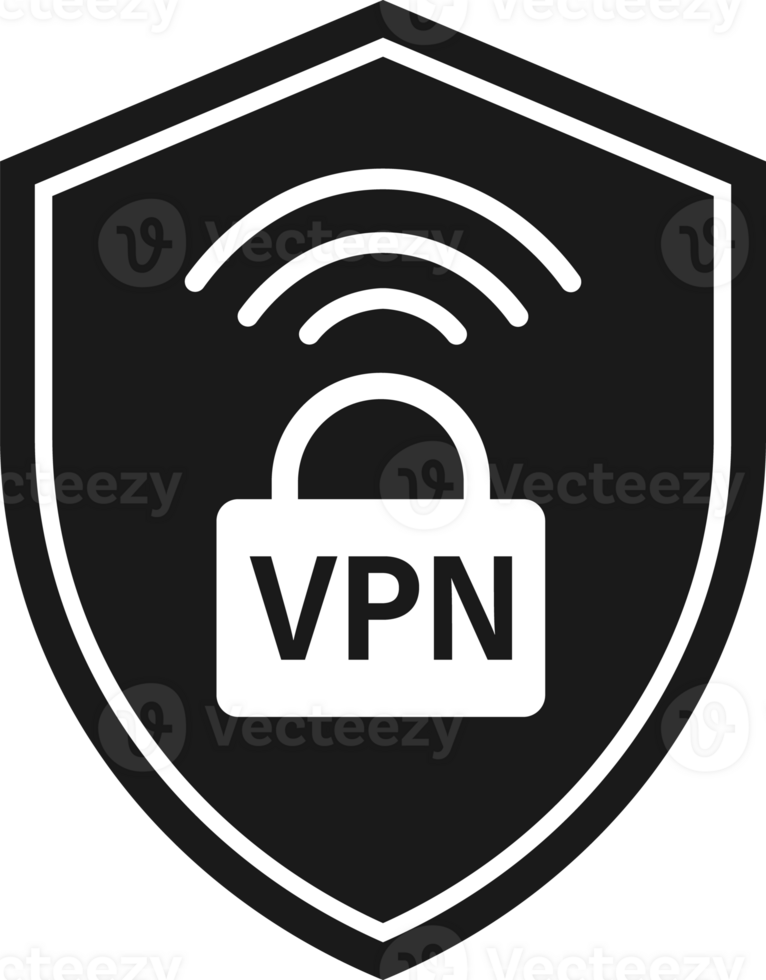VPN Virtual private network connectivity. Shield with VPN png