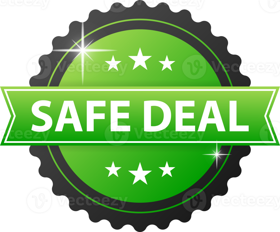 Safe deal label. International agreement. Maximum security and protection with every transaction png