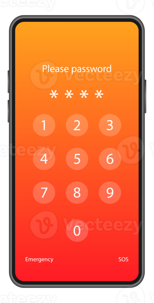Smartphone with passcode lock screen interface. Protecting Your Smartphone and Personal Data from Unauthorized Access png