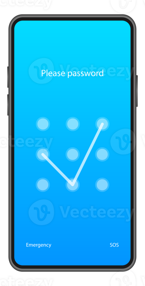 Smartphone with passcode lock screen interface. Protecting Your Smartphone and Personal Data from Unauthorized Access png