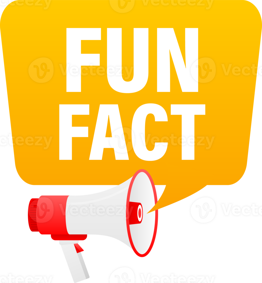 Megaphone label set with text fun fact. Fun fact announcement banner png