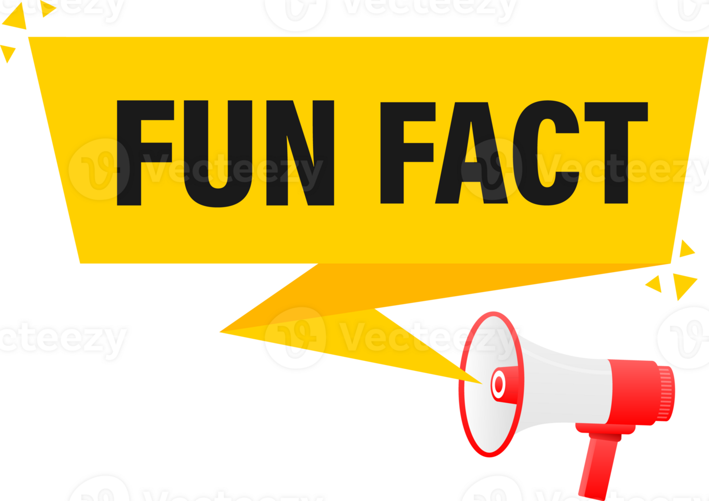 Megaphone label set with text fun fact. Fun fact announcement banner png