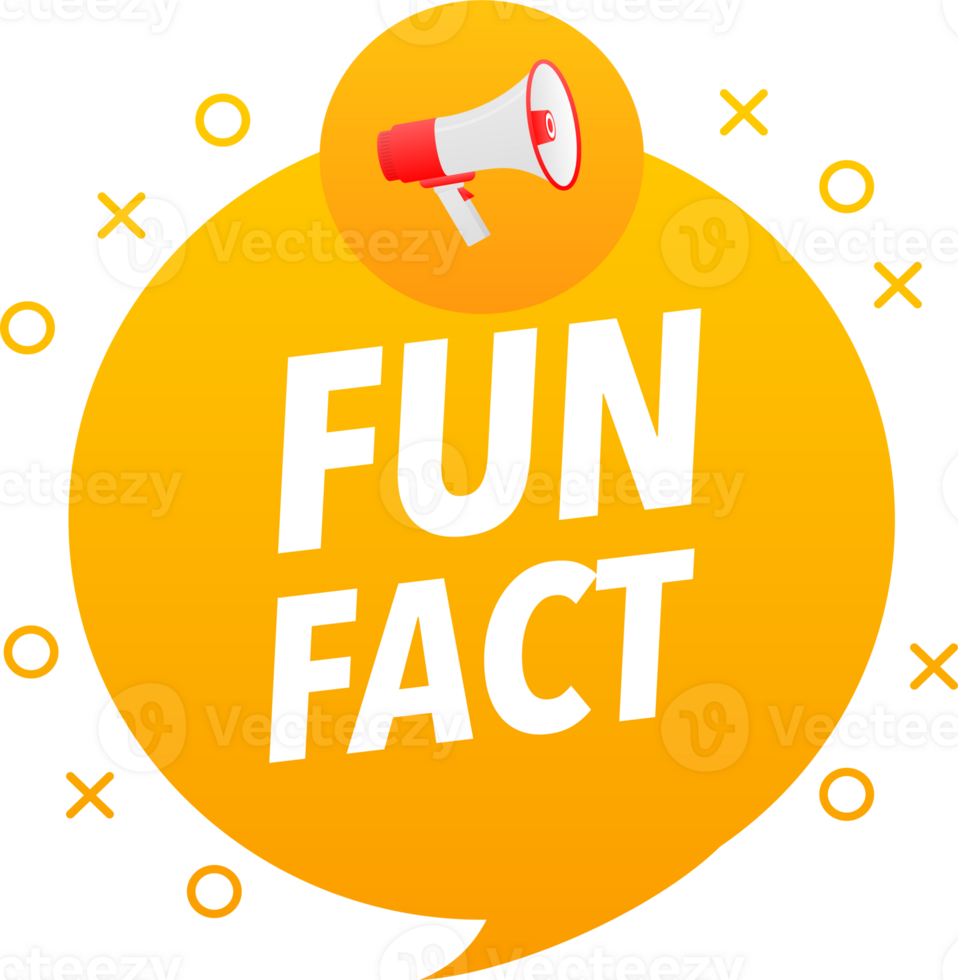 Megaphone label set with text fun fact. Fun fact announcement banner png