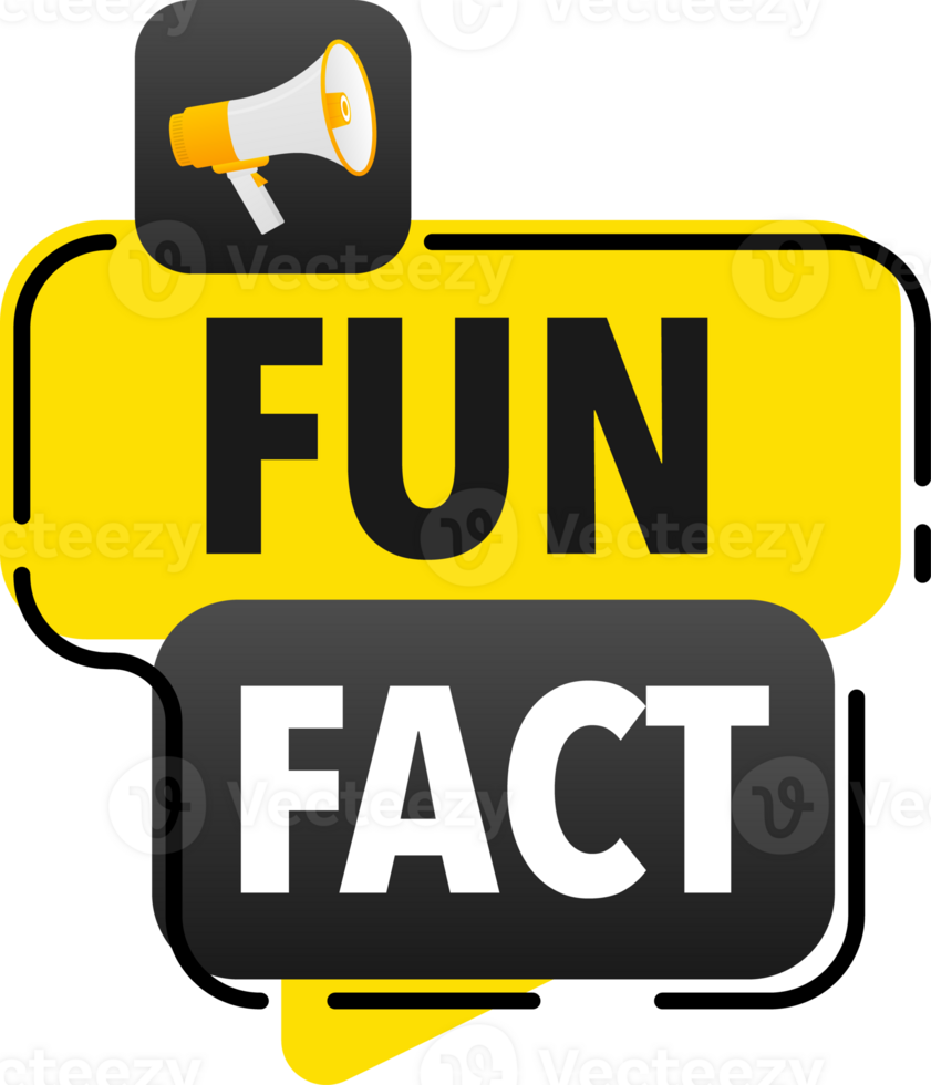 Megaphone label set with text fun fact. Fun fact announcement banner png