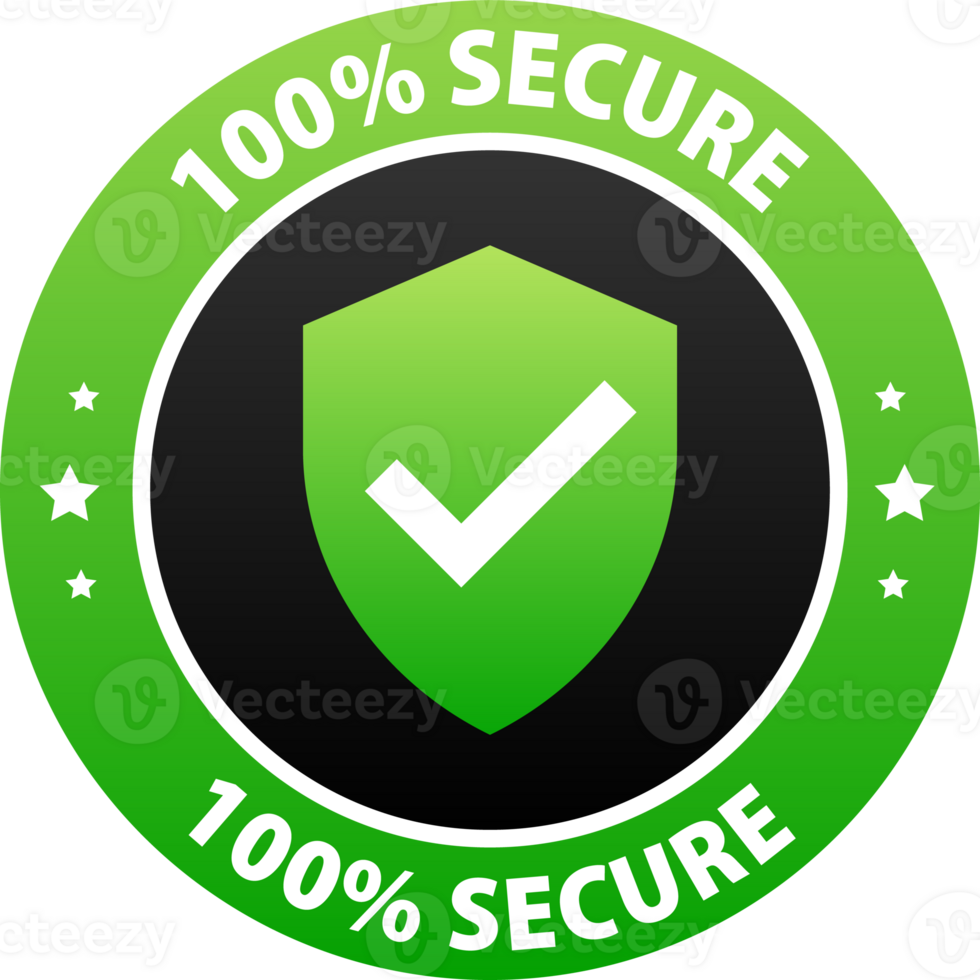 100 percent Secure label Maximum data protection and security png