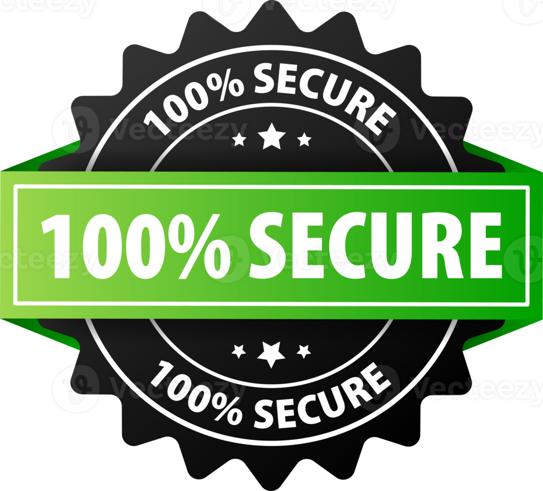 100 percent Secure label Maximum data protection and security png