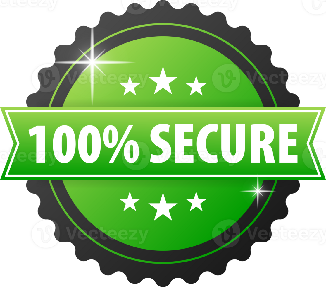 100 percent Secure label Maximum data protection and security png