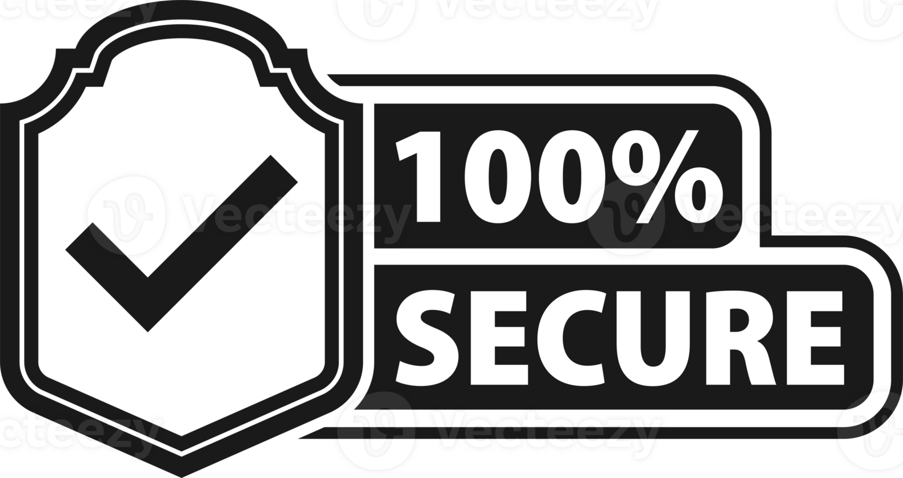 100 percent Secure label Maximum data protection and security png