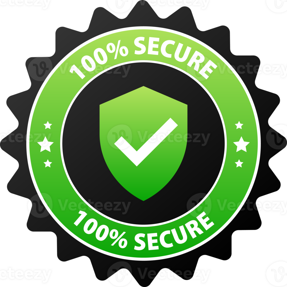100 percent Secure label Maximum data protection and security png