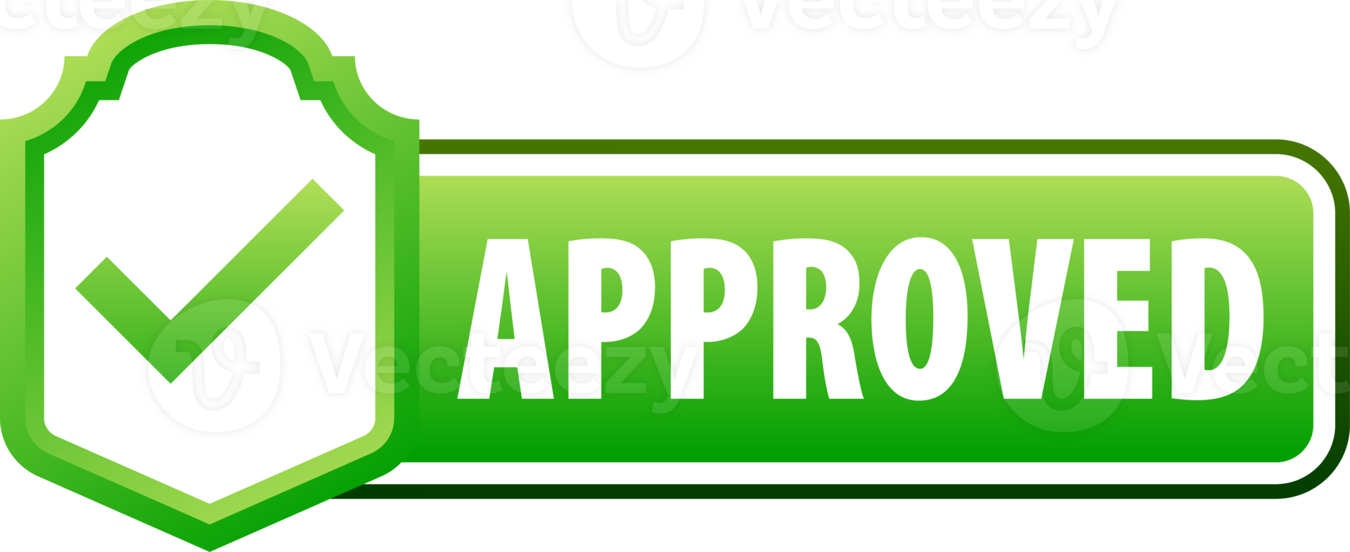 Bright and vibrant green checkmark badge design with a shield png