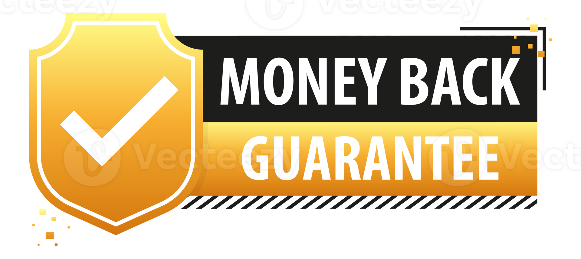Money back guarantee label. Confidence in quality and reliability backed by money back png