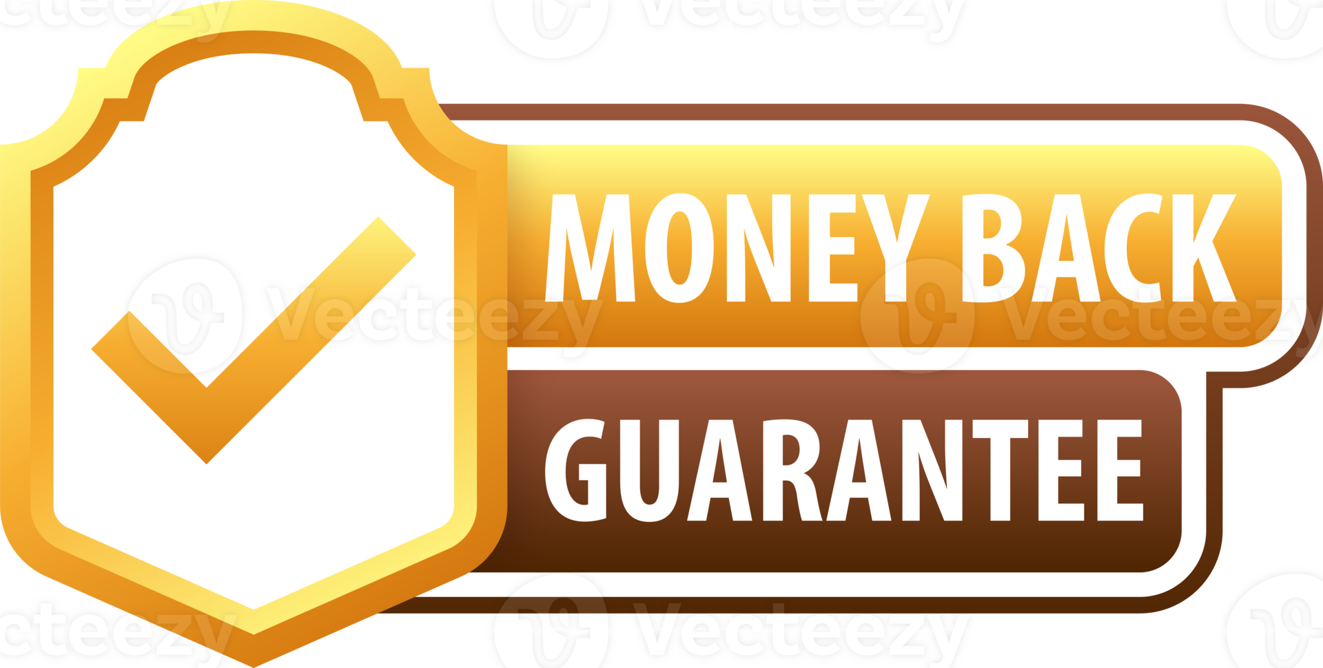 Money back guarantee label. Confidence in quality and reliability backed by money back png