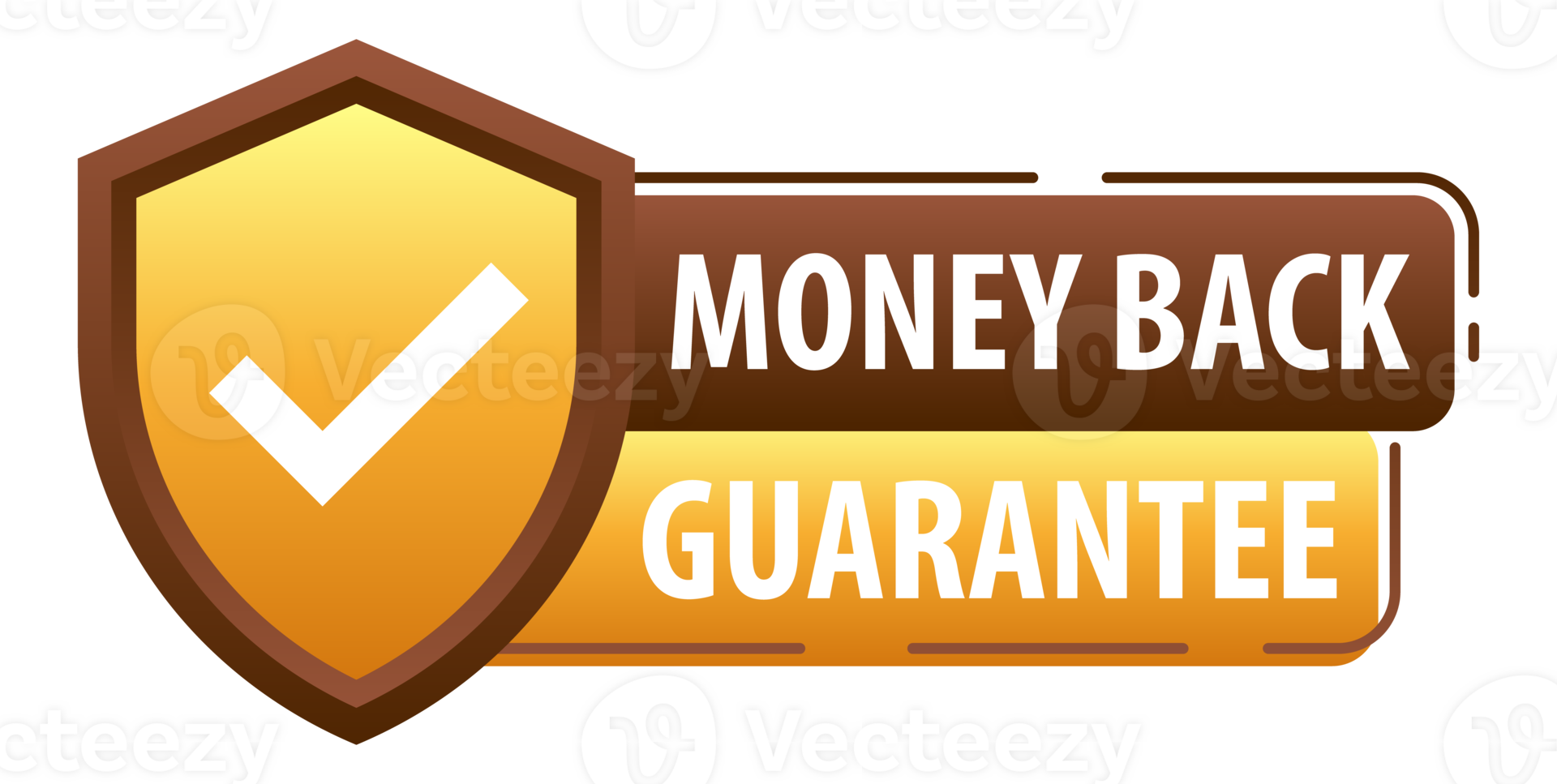 Money back guarantee label. Confidence in quality and reliability backed by money back png
