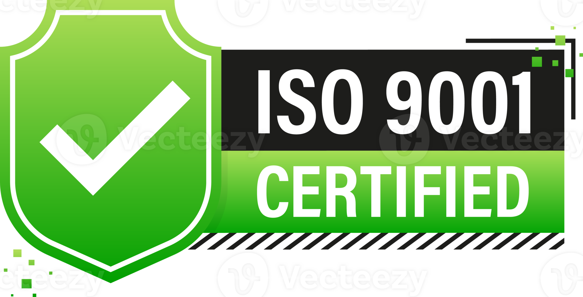 ISO certified set stamp and labels. Quality management system certified png
