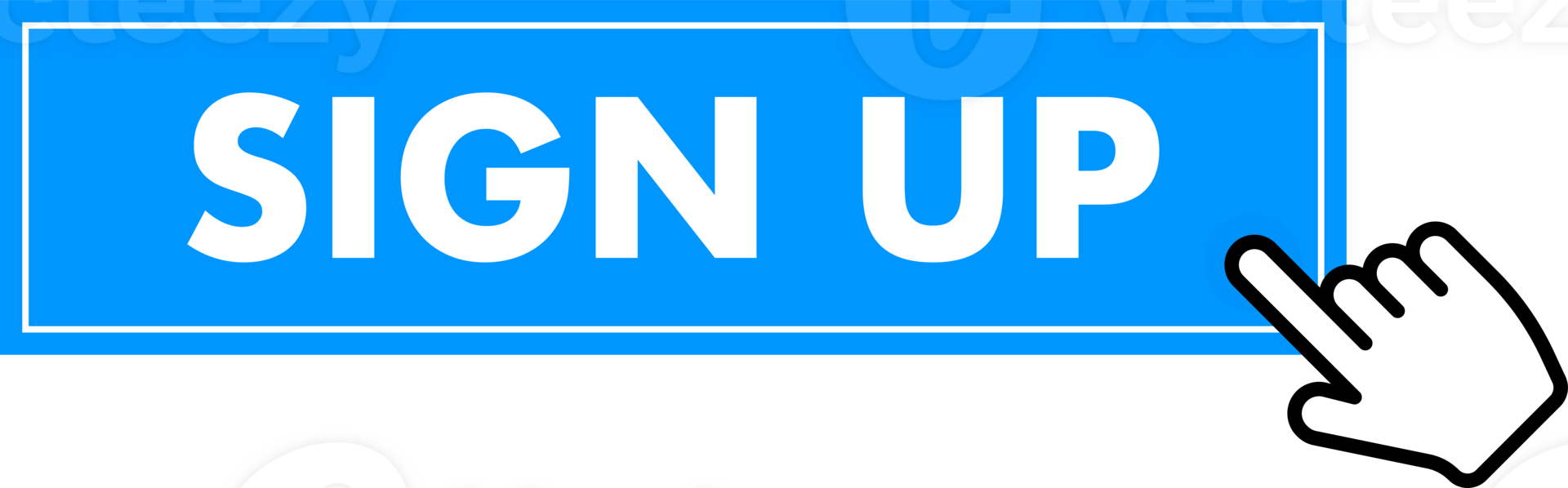 Set of Sign up button. Hand pointer clicking. Sign up web buttons png