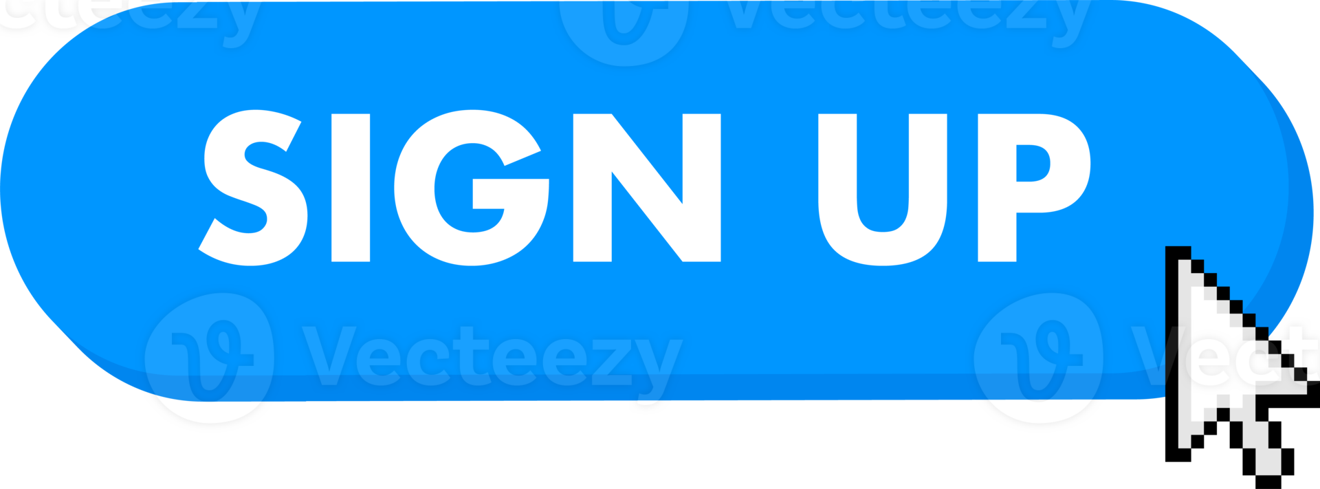 Set of Sign up button. Hand pointer clicking. Sign up web buttons png