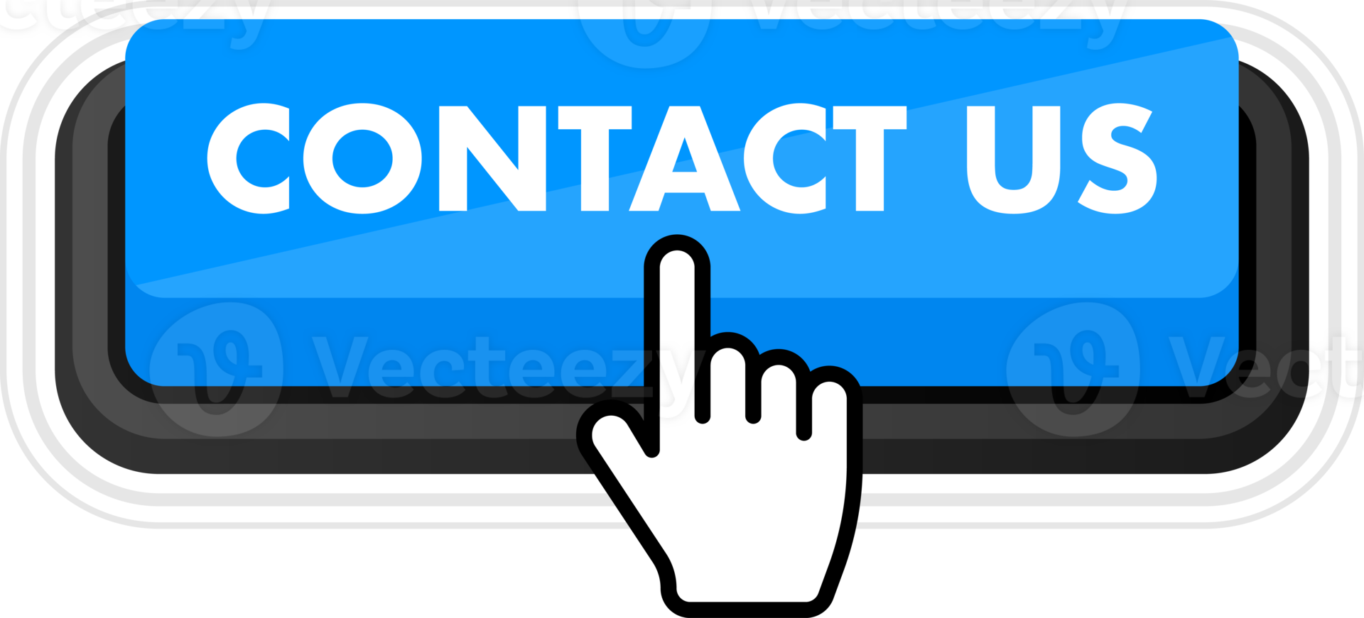 Set of Contact us button. Hand pointer clicking. Contact us web buttons png