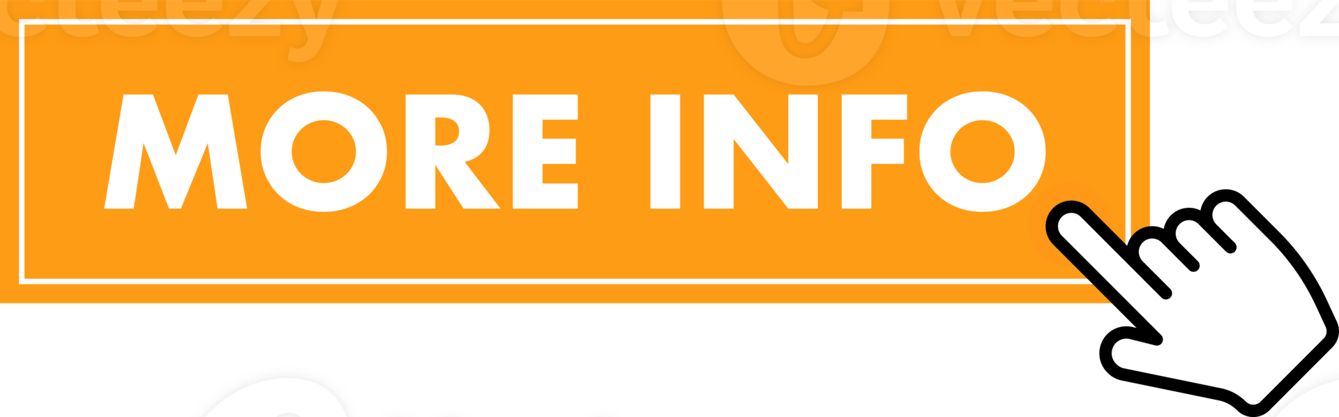 Set of more info button. Hand pointer clicking. More info web buttons png