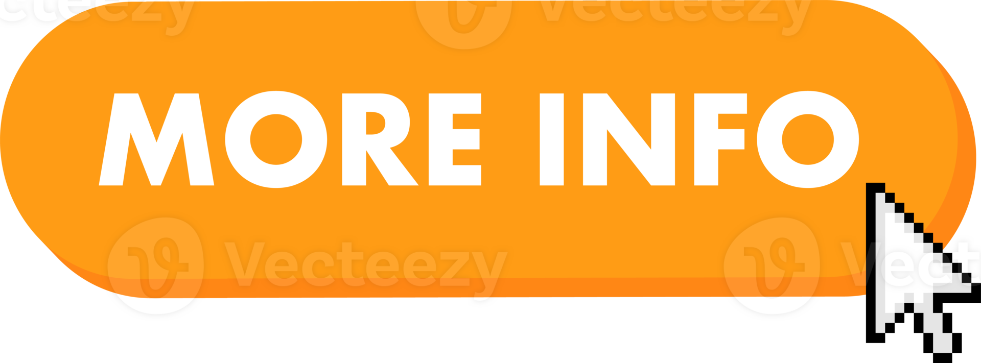 Set of more info button. Hand pointer clicking. More info web buttons png