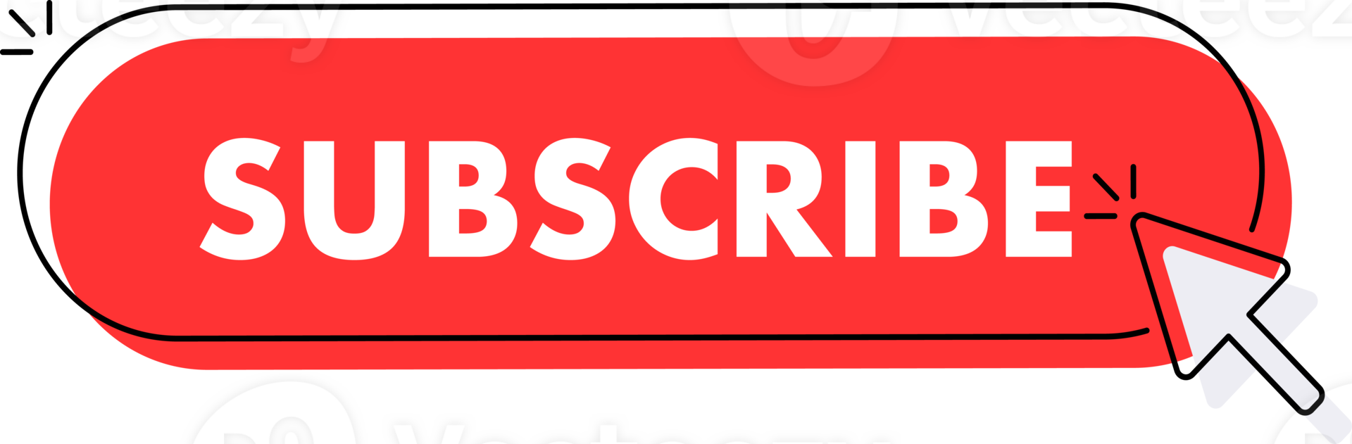 Set of Subscribe button. Hand pointer clicking. Subscribe web buttons png