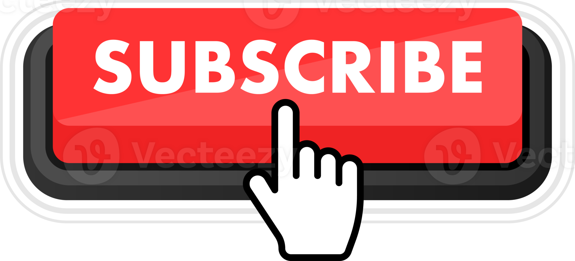 Set of Subscribe button. Hand pointer clicking. Subscribe web buttons png