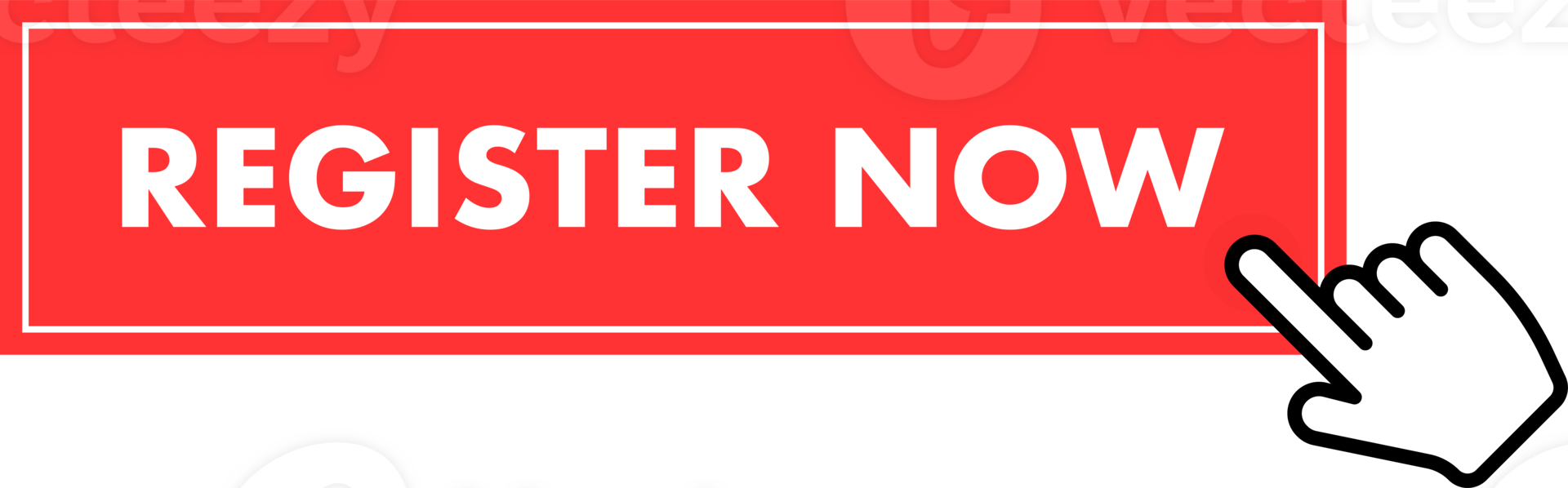 Set of Register now button. Hand pointer clicking. Register now web buttons png