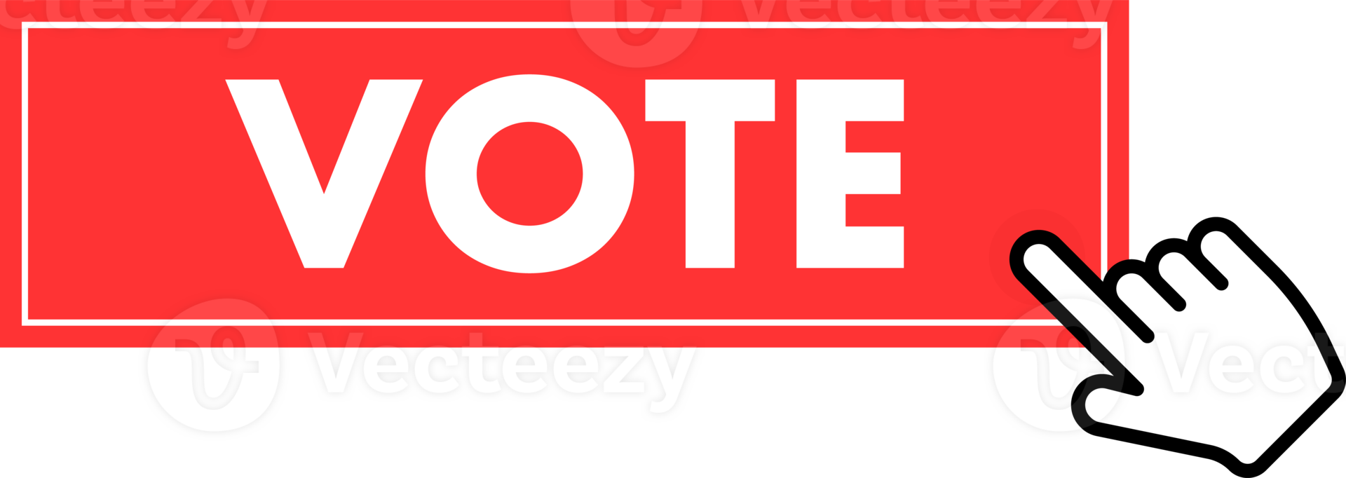 Set of Vote button. Hand pointer clicking. Vote web buttons png