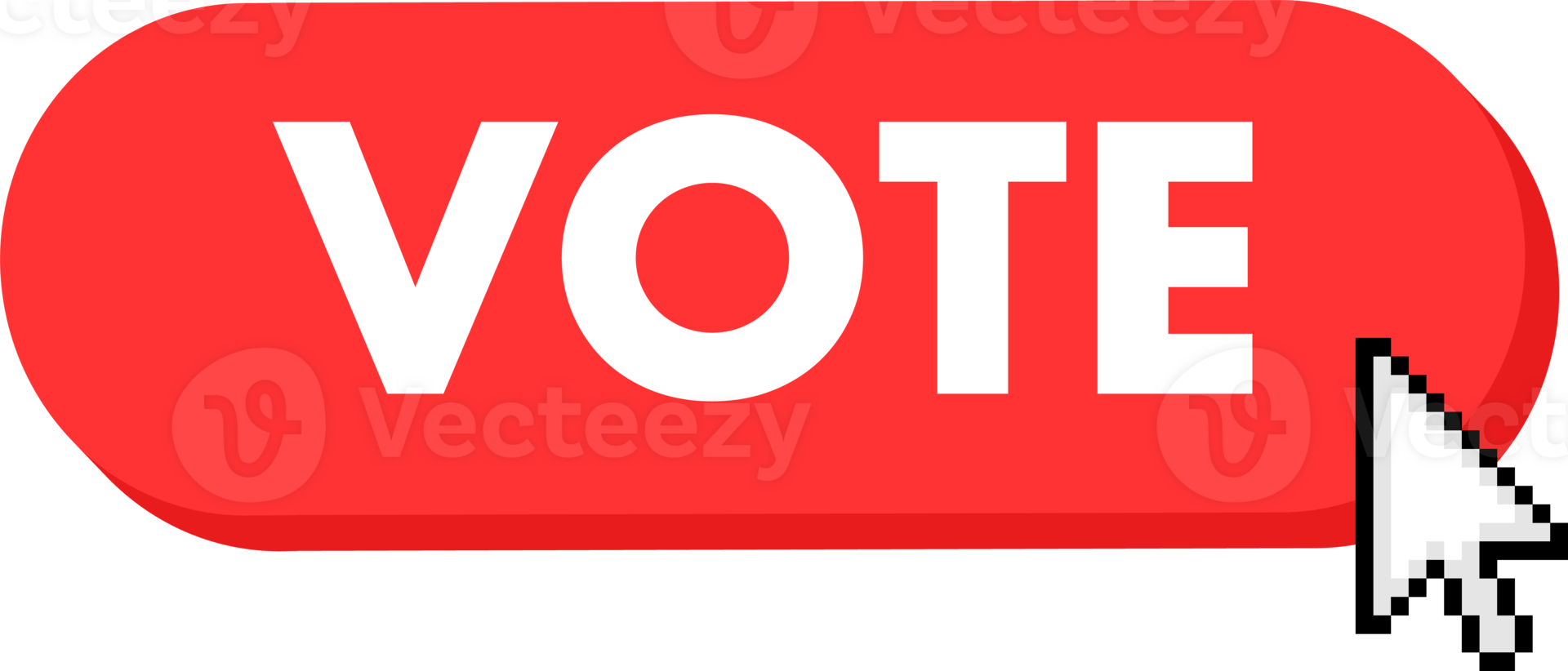 Set of Vote button. Hand pointer clicking. Vote web buttons png